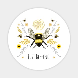 Just-Beeing Bumble Bee & flowers Magnet